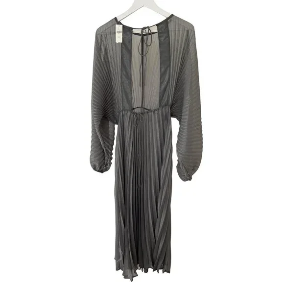 Anthropologie Sheer Pleated Kaftan Dress - Picture 6 of 7